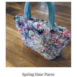 Hand Crafted Vintage CrochetHandbag with Bangle Handles